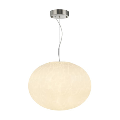 Artcraft Portico 1Lt LED 12" Pendant, Satin Nickel/White Lava