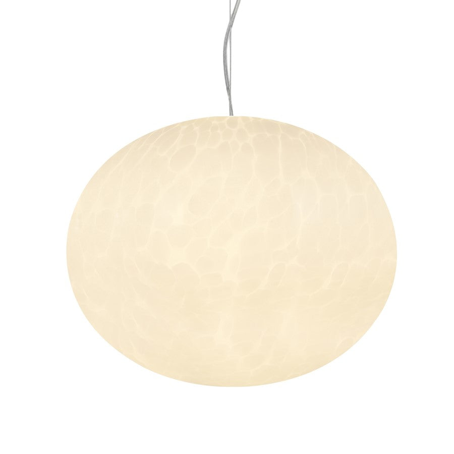 Artcraft Portico 1Lt LED 12" Pendant, Satin Nickel/White Lava