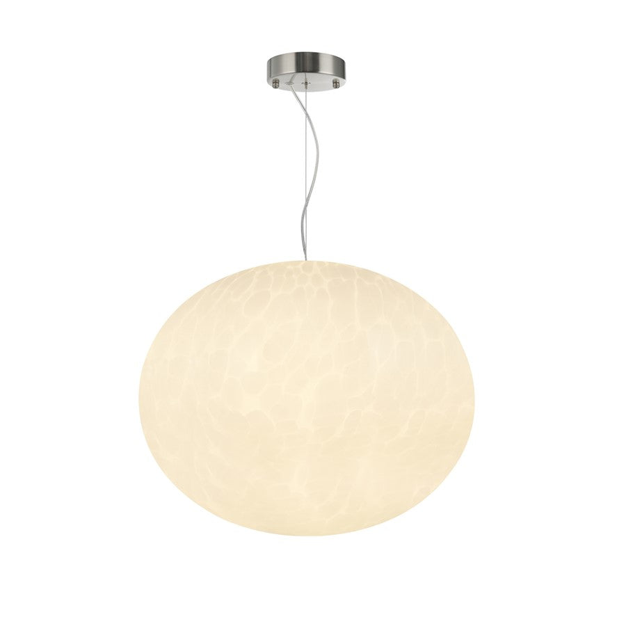 Artcraft Portico 1Lt LED 15" Pendant, Satin Nickel/White Lava - AC6133SN