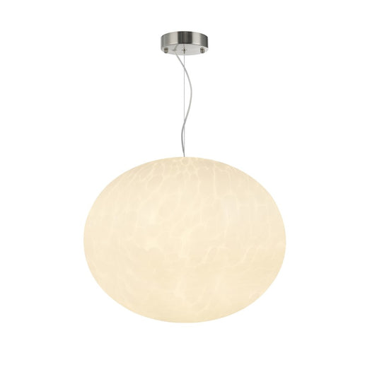 Artcraft Portico 1Lt LED 15" Pendant, Satin Nickel/White Lava - AC6133SN