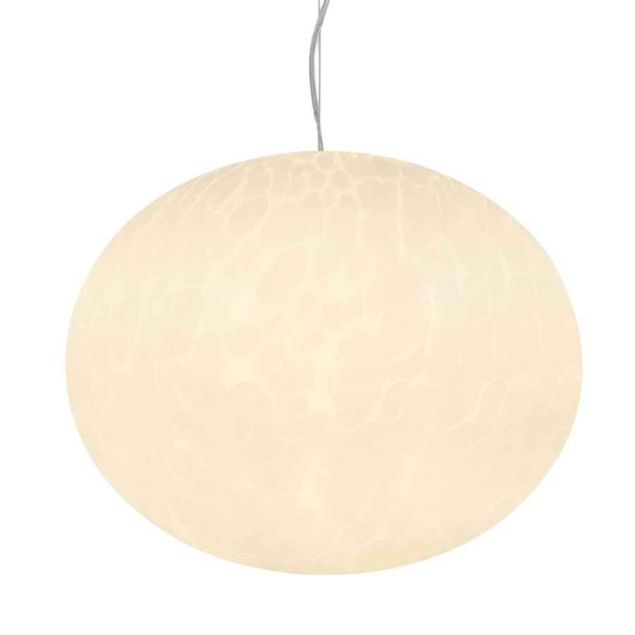 Artcraft Portico 1Lt LED 15" Pendant, Satin Nickel/White Lava