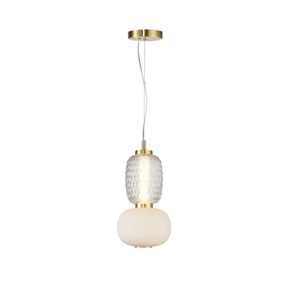 1 Light Double Shade Pendant, Brass
