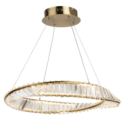 LED Pendant, Brushed Brass/Clear