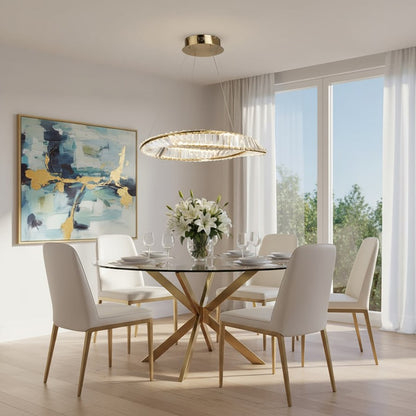 LED Pendant, Brushed Brass/Clear