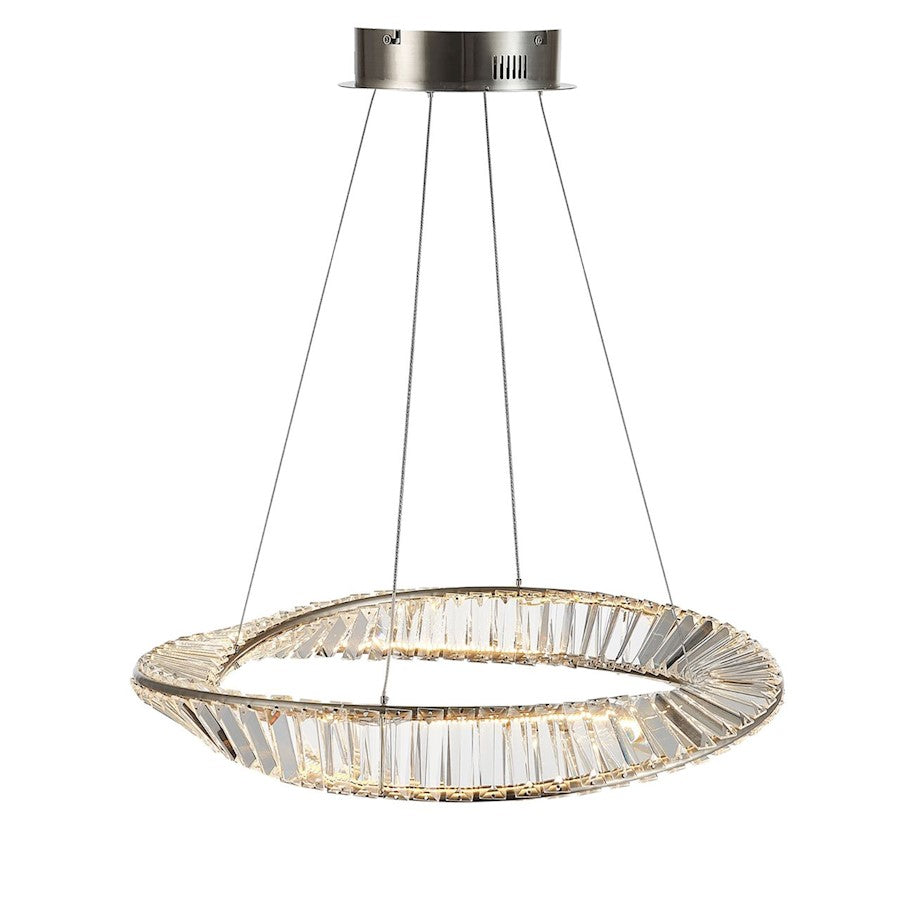 1 Light Led 25W Pendant, Satin Nickel