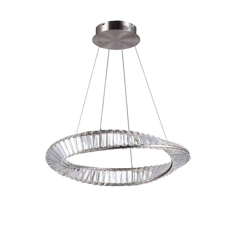 1 Light Led 25W Pendant, Satin Nickel