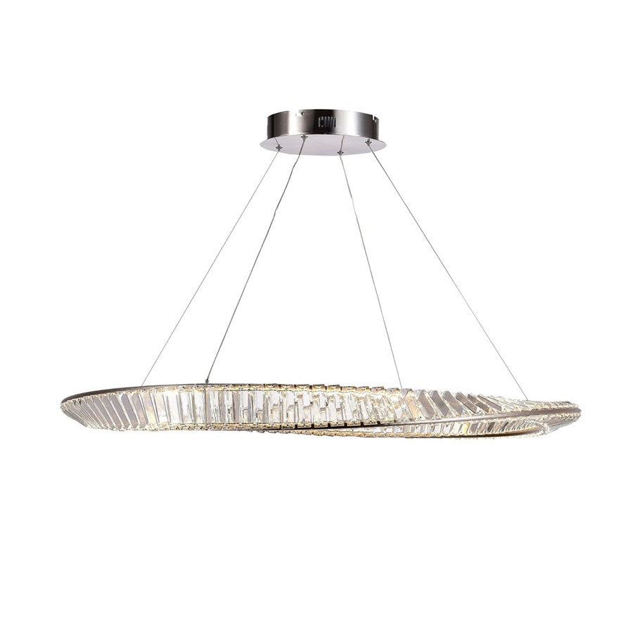 1 Light Led 65W Pendant, Satin Nickel