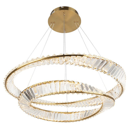 1 Light Chandelier, Brushed Brass