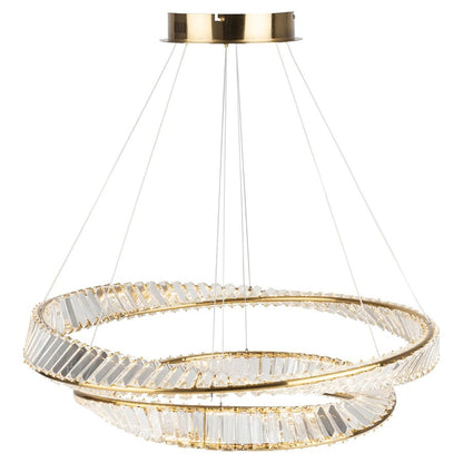 1 Light Chandelier, Brushed Brass