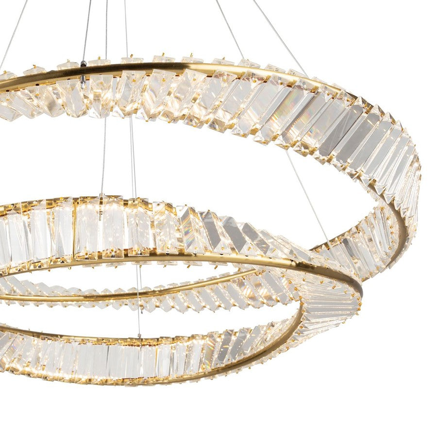 1 Light Chandelier, Brushed Brass