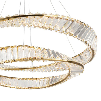 1 Light Chandelier, Brushed Brass