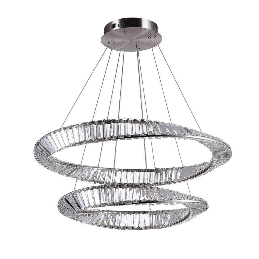 1 Light 90W Chandelier, Satin Nickel
