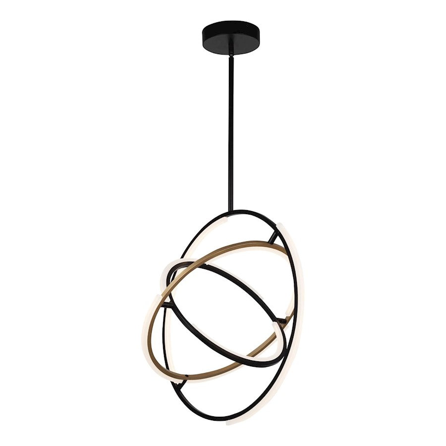 Integrated LED Pendant, Black/Brass