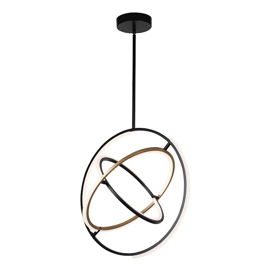 Integrated LED Pendant, Black/Brass