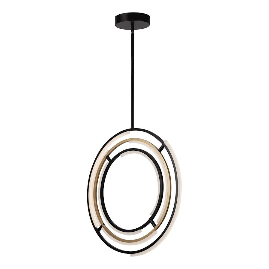 Integrated LED Pendant, Black/Brass