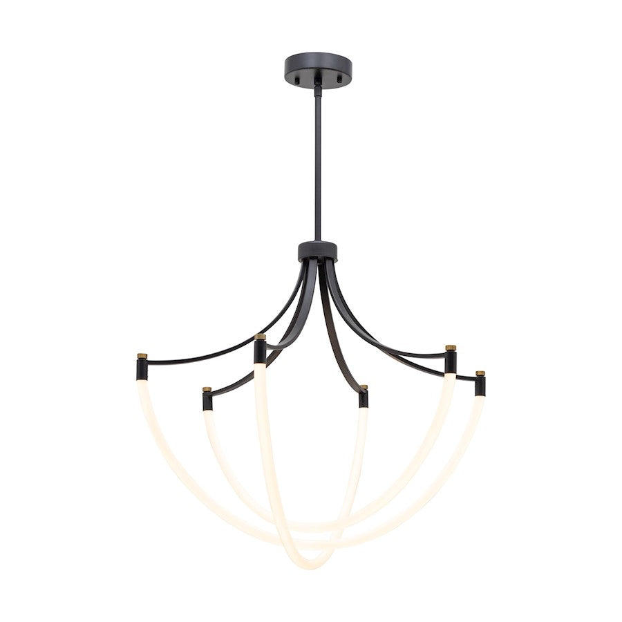 Artcraft Cascata 3 Light Chandelier, Black/Brass/White - AC6810BK