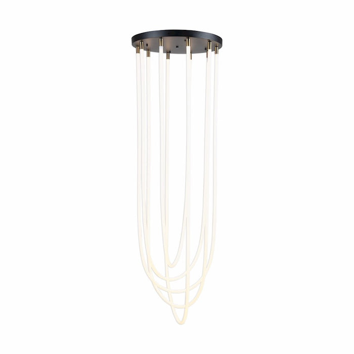 Artcraft Cascata 5 Light Chandelier, Black/Brass/White - AC6812BK