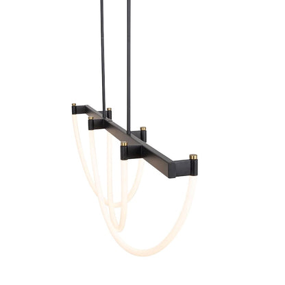 Artcraft Cascata 3 Light Island Light, Black/Brass/White