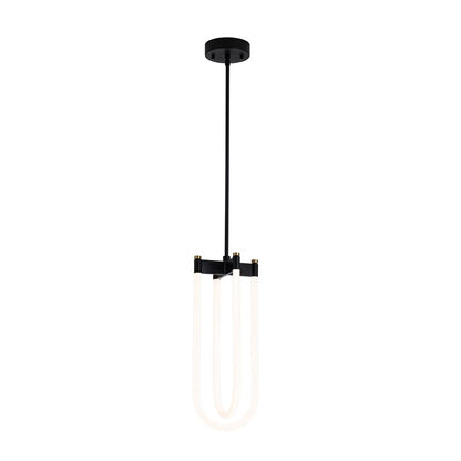 2 Light Pendant, Black/Brass/White