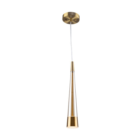 1 Light Pendant, Brass/Clear