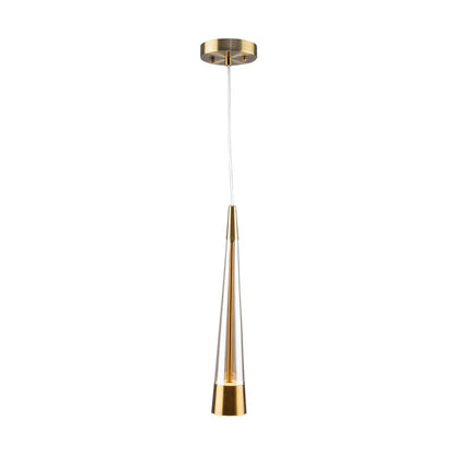 1 Light Pendant, Brass/Clear