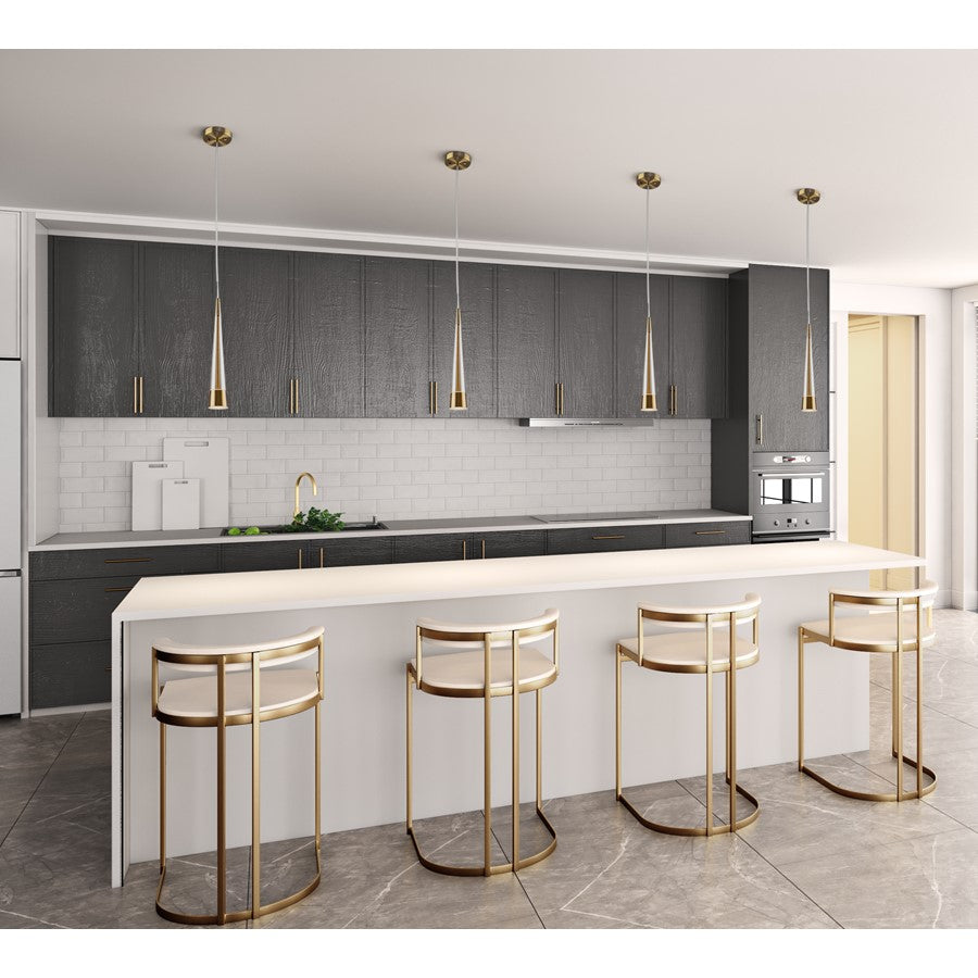 1 Light Pendant, Brass/Clear