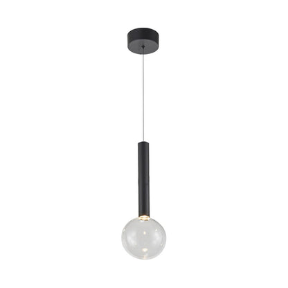 Artcraft Terra 1Lt LED Pendant, Black/Clear - AC6850BK