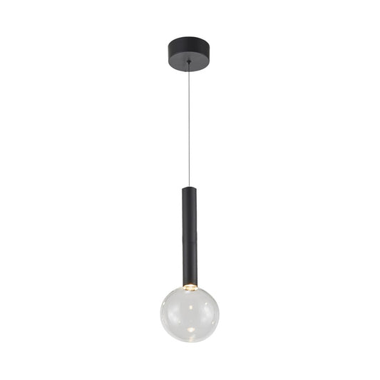 Artcraft Terra 1Lt LED Pendant, Black/Clear - AC6850BK