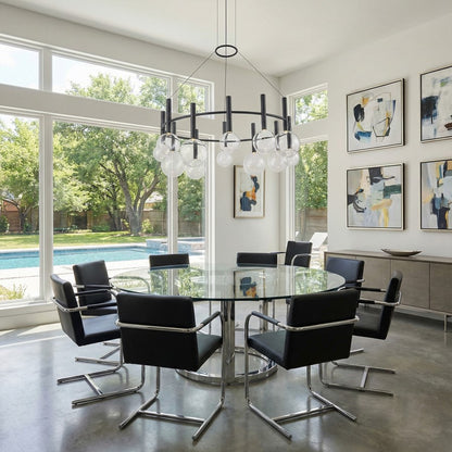 Artcraft Terra 12Lt LED Chandelier, Black/Clear