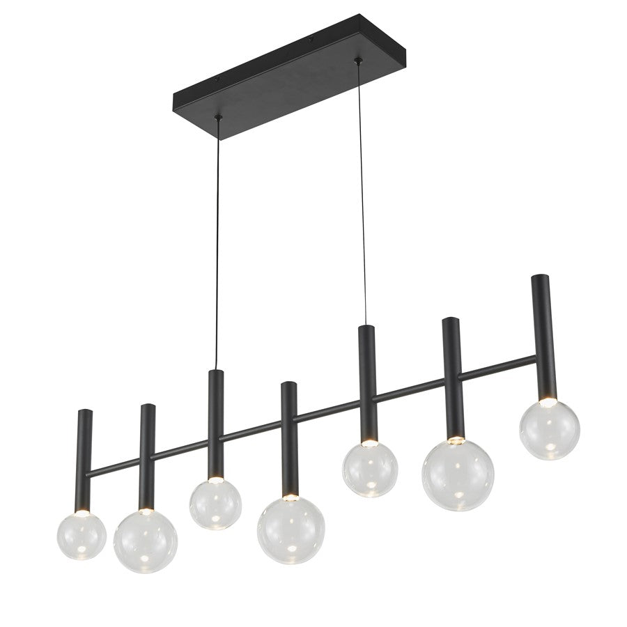 Artcraft Terra 7Lt LED Pendant, Black/Clear - AC6857BK