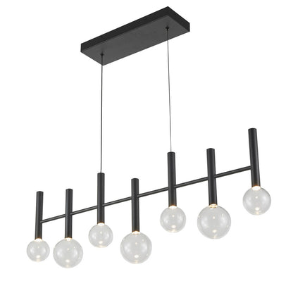 Artcraft Terra 7Lt LED Pendant, Black/Clear - AC6857BK