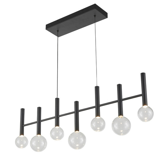 Artcraft Terra 7Lt LED Pendant, Black/Clear - AC6857BK