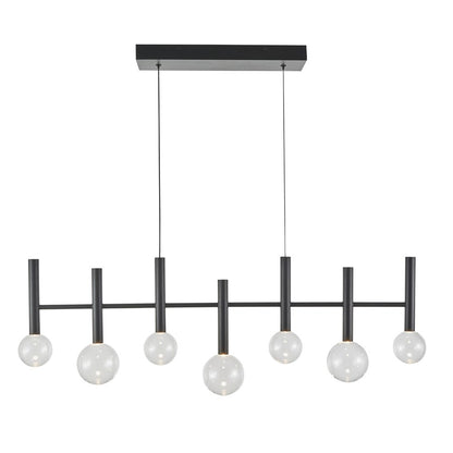 Artcraft Terra 7Lt LED Pendant, Black/Clear