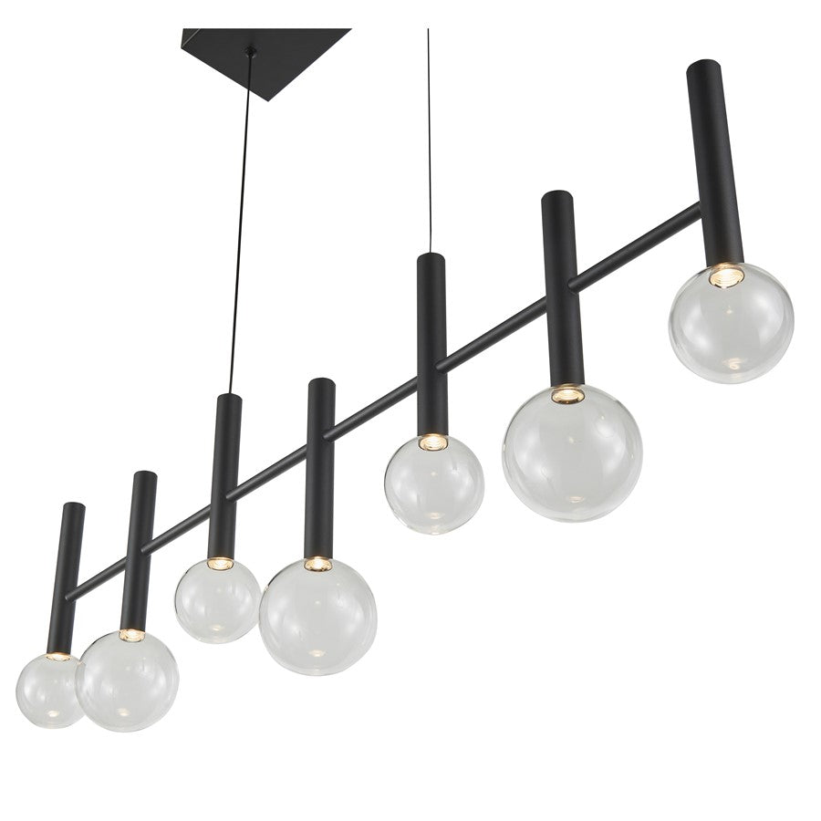 Artcraft Terra 7Lt LED Pendant, Black/Clear