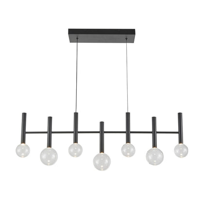 Artcraft Terra 7Lt LED Pendant, Black/Clear