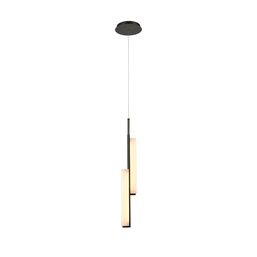 Artcraft Lumina 2Lt LED Pendant, Forged Bronze/Alabaster - AC6881FB