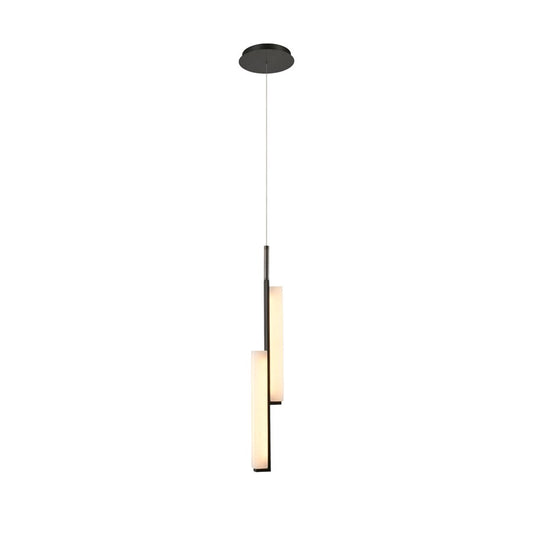 Artcraft Lumina 2Lt LED Pendant, Forged Bronze/Alabaster - AC6881FB