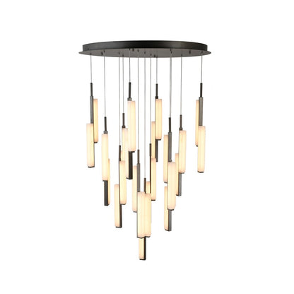Artcraft Lumina 26Lt LED 39" Pendant, Forged Bronze/Alabaster