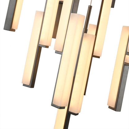 Artcraft Lumina 26Lt LED 39" Pendant, Forged Bronze/Alabaster