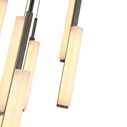 Artcraft Lumina 26Lt LED 39" Pendant, Forged Bronze/Alabaster