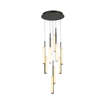 Artcraft Lumina 10Lt LED 20" Pendant, Forged Bronze/Alabaster - AC6885FB