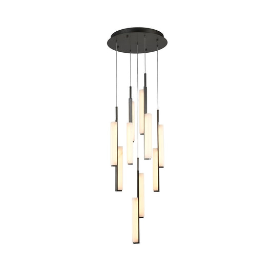 Artcraft Lumina 10Lt LED 20" Pendant, Forged Bronze/Alabaster - AC6885FB