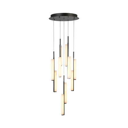 Artcraft Lumina 10Lt LED 20" Pendant, Forged Bronze/Alabaster