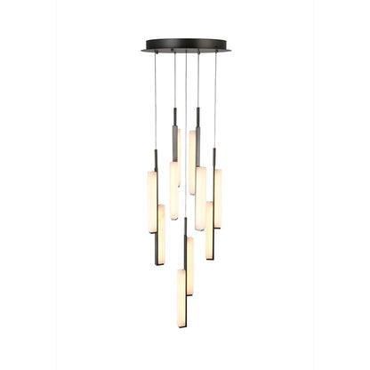 Artcraft Lumina 10Lt LED 20" Pendant, Forged Bronze/Alabaster