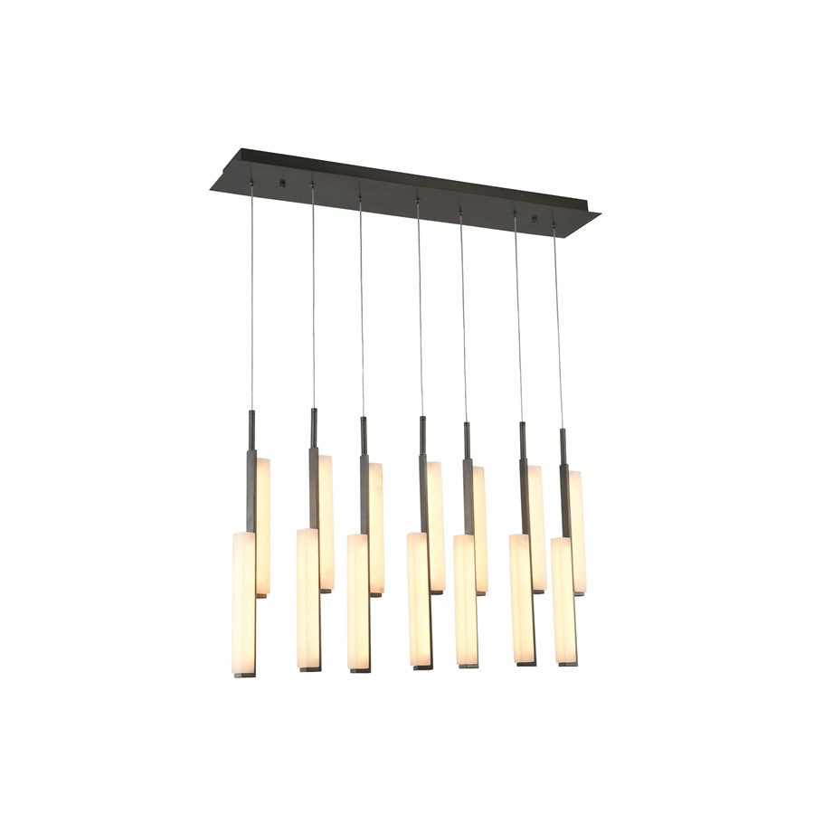 Artcraft Lumina 14Lt LED Pendant, Forged Bronze/Alabaster - AC6887FB