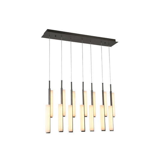 Artcraft Lumina 14Lt LED Pendant, Forged Bronze/Alabaster - AC6887FB