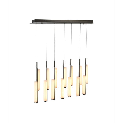 Artcraft Lumina 14Lt LED Pendant, Forged Bronze/Alabaster