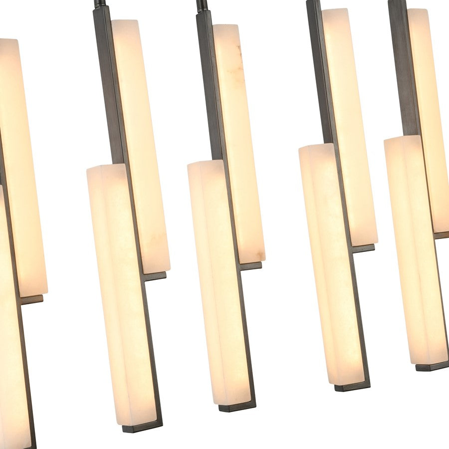 Artcraft Lumina 14Lt LED Pendant, Forged Bronze/Alabaster