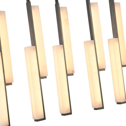 Artcraft Lumina 14Lt LED Pendant, Forged Bronze/Alabaster