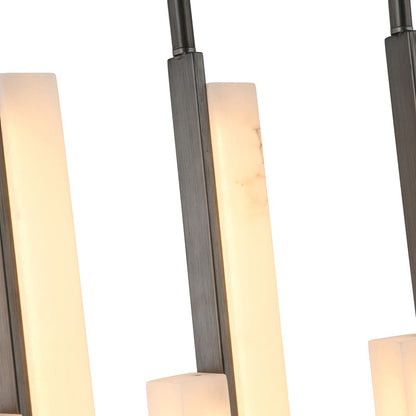 Artcraft Lumina 14Lt LED Pendant, Forged Bronze/Alabaster